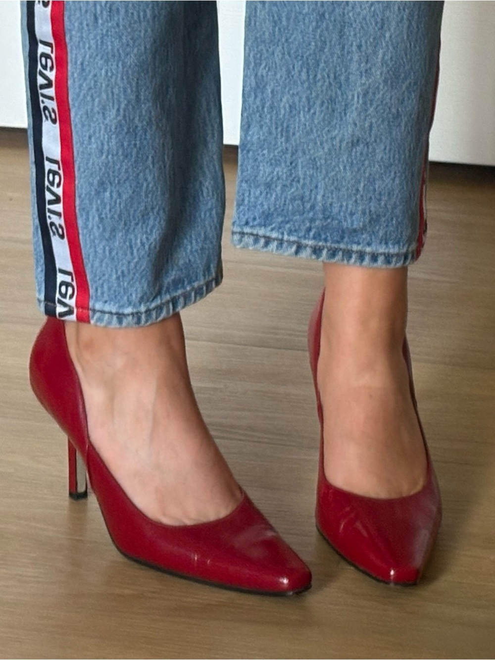 CF by Falchi Sophisticated Red Heel Pumps Vintage Pointed Toe Heels Size 7